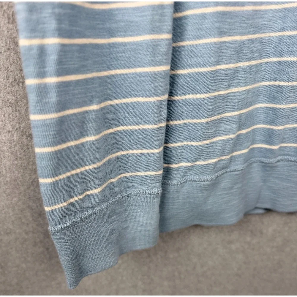 Faherty Brand Striped Pullover Hoodie XXL Blue White 100% Cotton (read desc)